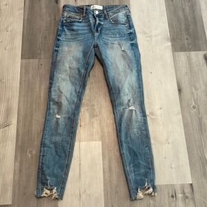 Zara super skinny distressed jeans with chopped ankle